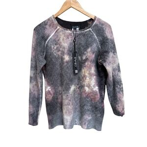 NWT Charlie B Reversible Ombre Knit Sweater P/S Grey Pink C2268Y-918A